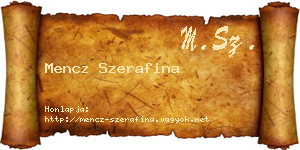 Mencz Szerafina névjegykártya